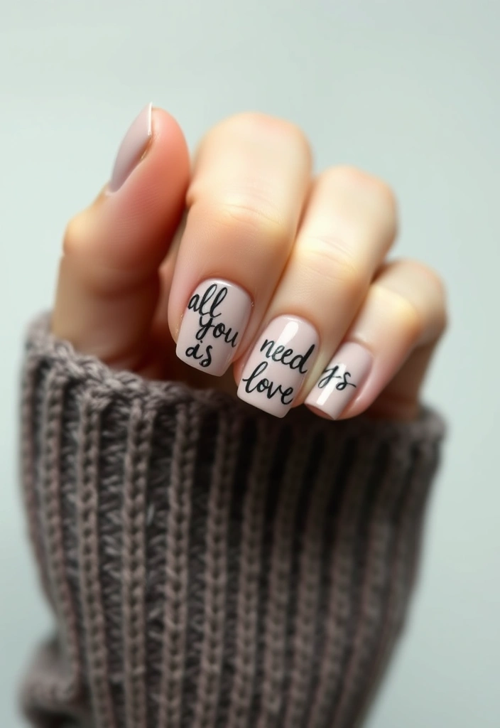 25 Stunning Valentine's Day Nails That Will Make You Swoon (You Won't Believe #10!) - 13. All You Need is Love