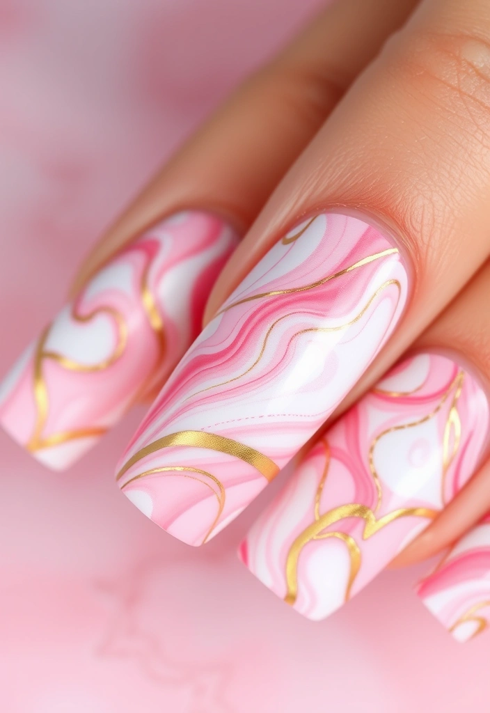 25 Stunning Valentine's Day Nails That Will Make You Swoon (You Won't Believe #10!) - 8. Romantic Marble Effect