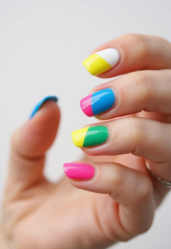 15 Stunning Nail Designs You Need to Try This Season (Your Friends Will Be Jealous!) - 9. Color Blocked Fun