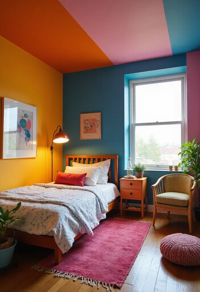 20 Colorful Bedroom Themes That Will Make You Feel Alive Every Morning! - 11. Color Block Paradise
