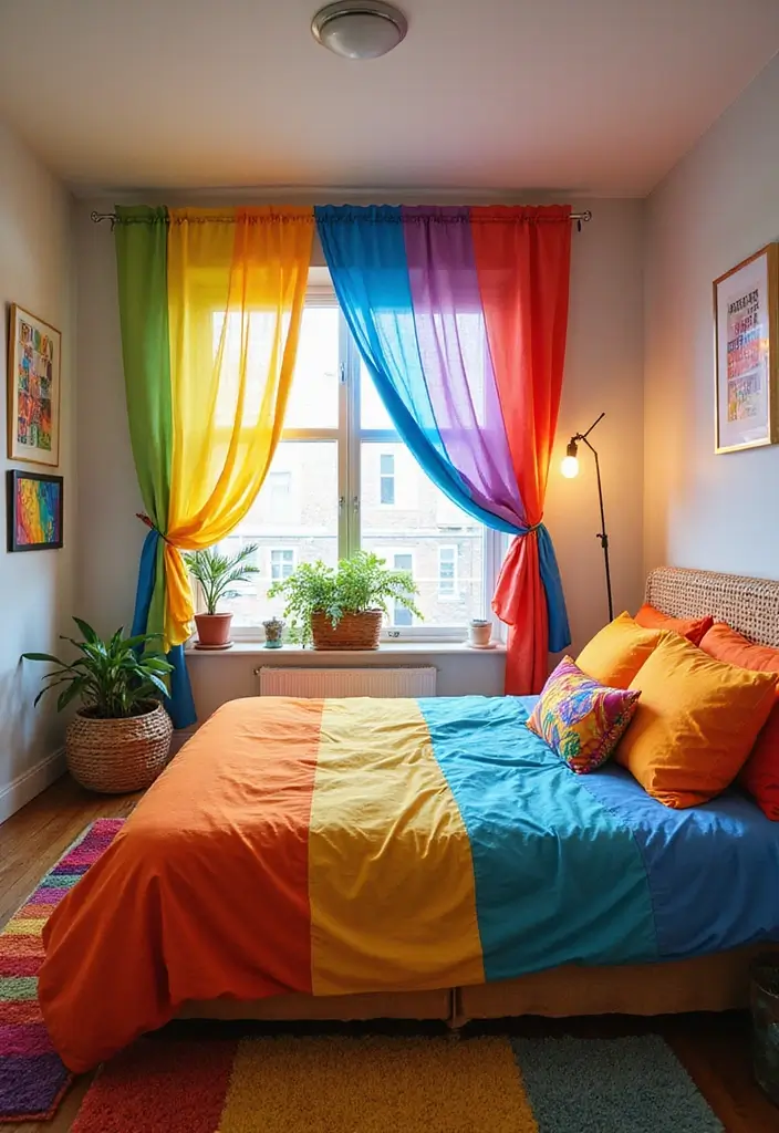 20 Colorful Bedroom Themes That Will Make You Feel Alive Every Morning! - 19. Rainbow Dreams