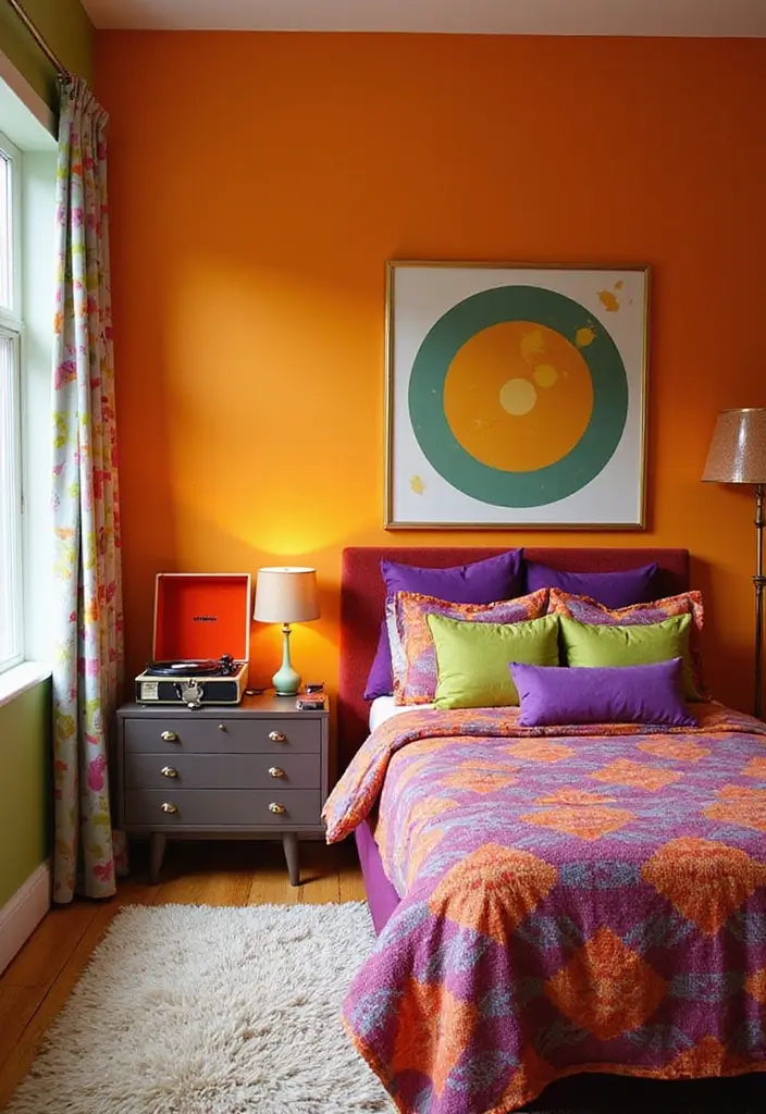 20 Colorful Bedroom Themes That Will Make You Feel Alive Every Morning! - 2. Retro Pop