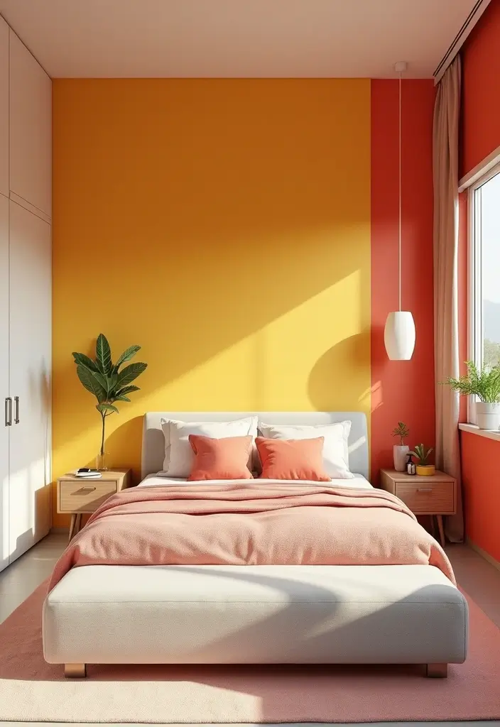20 Colorful Bedroom Themes That Will Make You Feel Alive Every Morning! - 6. Vibrant Minimalism