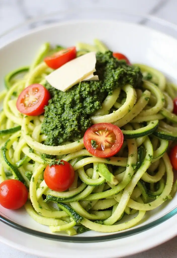 20 Healthy Dinner Ideas That Taste Amazing (Wait Until You Try #12!) - 3. Zucchini Noodles with Pesto