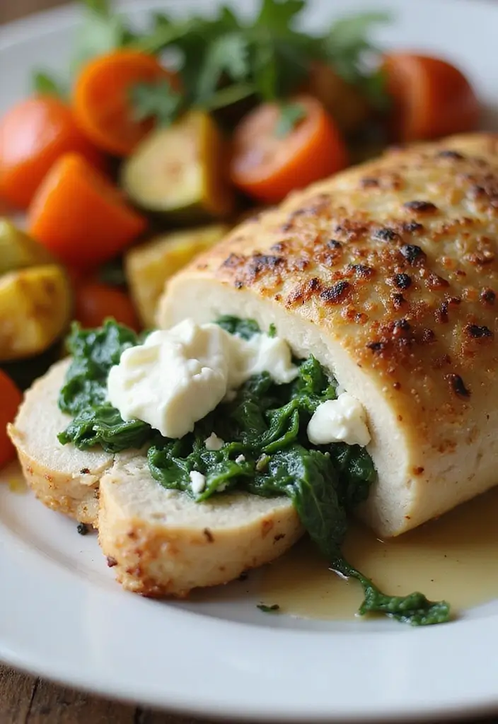20 Healthy Dinner Ideas That Taste Amazing (Wait Until You Try #12!) - 9. Spinach and Feta Stuffed Chicken
