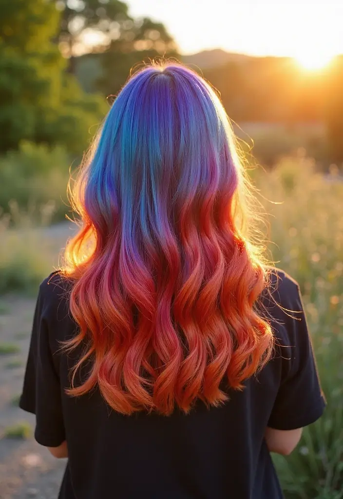 25 Colorful Hairstyles That Will Turn Heads (You Won’t Believe #18!) - 1. Rainbow Ombre