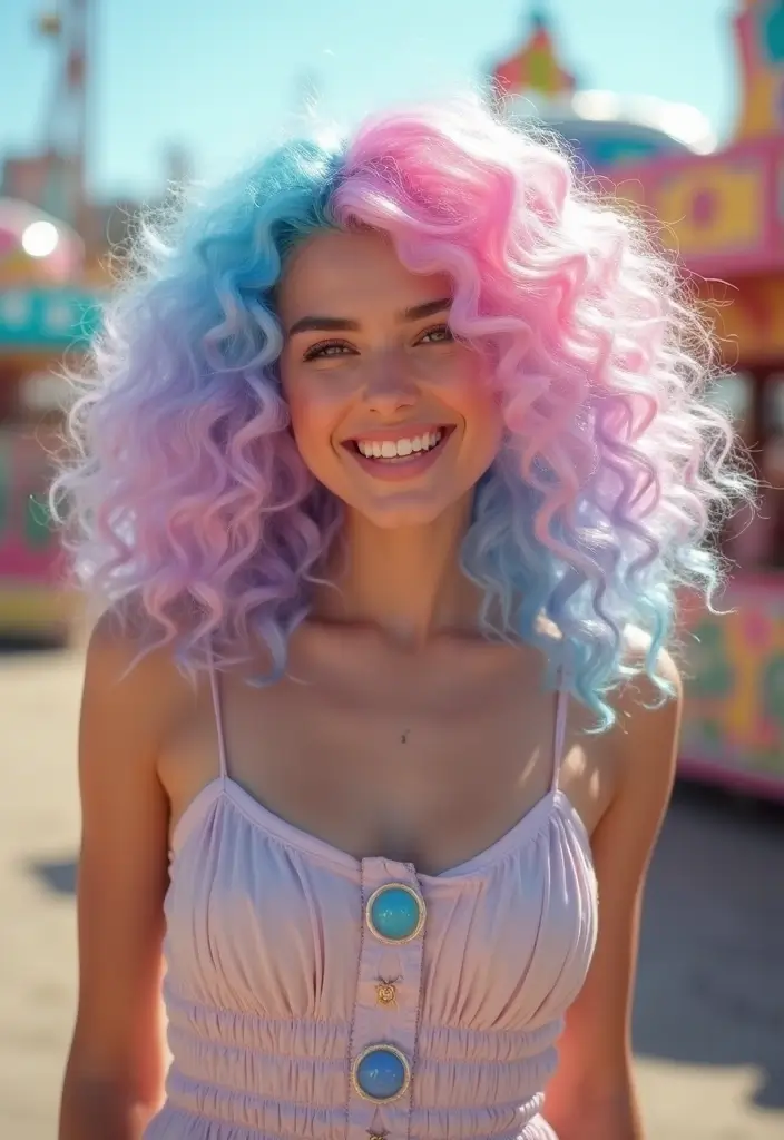 25 Colorful Hairstyles That Will Turn Heads (You Won’t Believe #18!) - 11. Candy Floss Curls