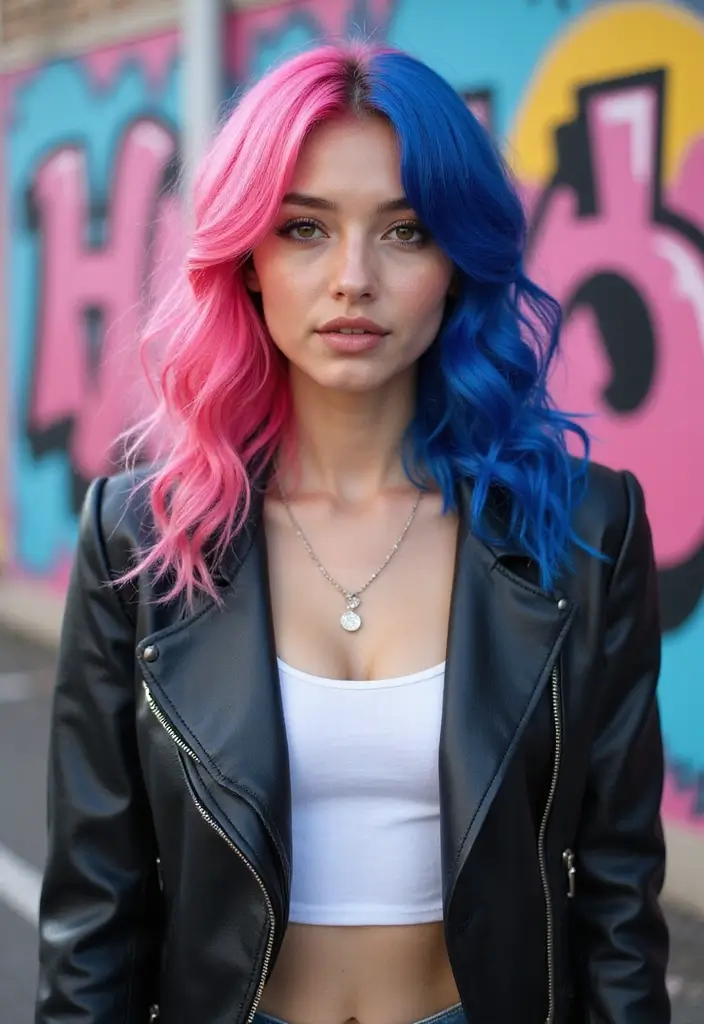 25 Colorful Hairstyles That Will Turn Heads (You Won’t Believe #18!) - 19. Half-and-Half Hair