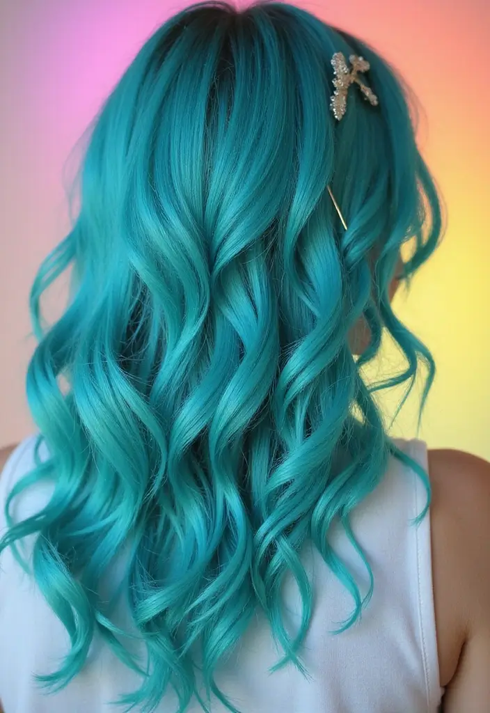 25 Colorful Hairstyles That Will Turn Heads (You Won’t Believe #18!) - 25. Vibrant Teal