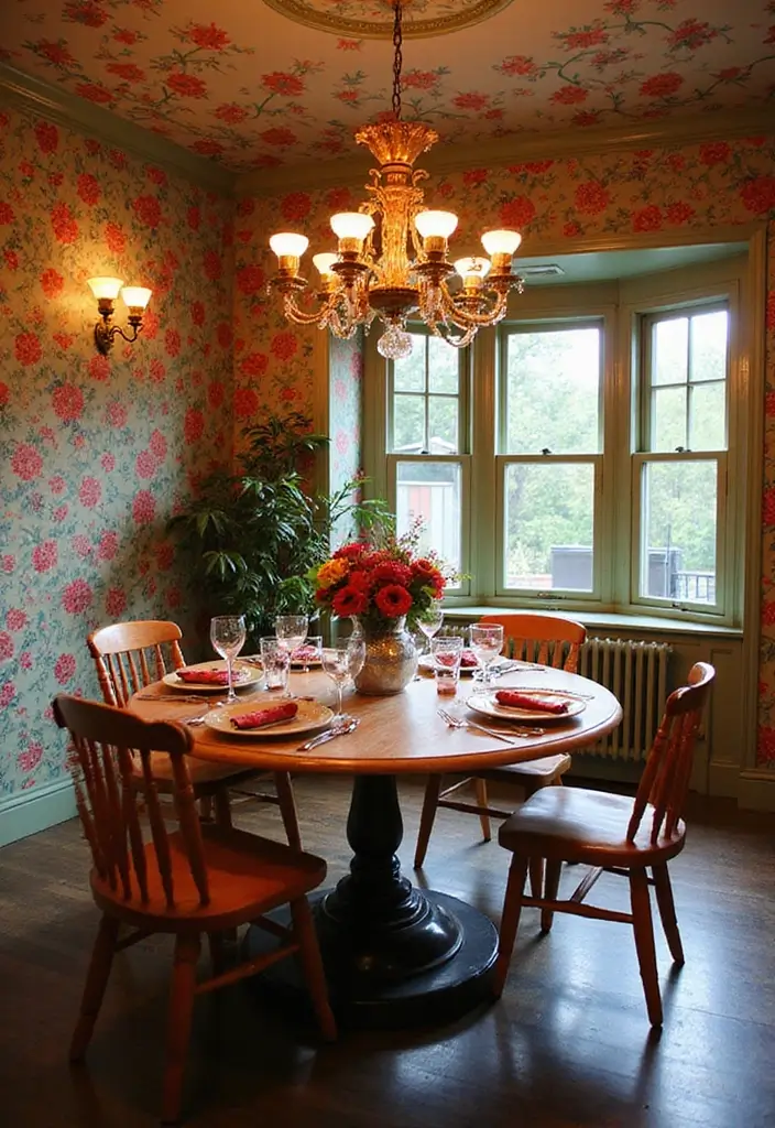 25 Stunning Floral Wallpaper Ideas That'll Transform Your Space into a Garden Paradise! - 16. Festive Floral Patterns