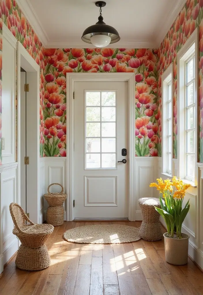 25 Stunning Floral Wallpaper Ideas That'll Transform Your Space into a Garden Paradise! - 17. Classic Tulips