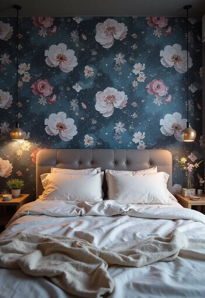 25 Stunning Floral Wallpaper Ideas That'll Transform Your Space into a Garden Paradise! - 22. Celestial Florals
