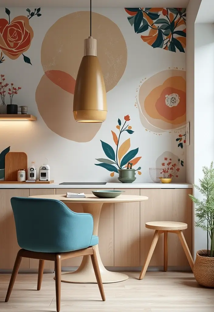 25 Stunning Floral Wallpaper Ideas That'll Transform Your Space into a Garden Paradise! - 4. Modern Geometric Florals