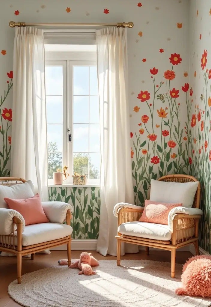 25 Stunning Floral Wallpaper Ideas That'll Transform Your Space into a Garden Paradise! - 5. Whimsical Wildflowers