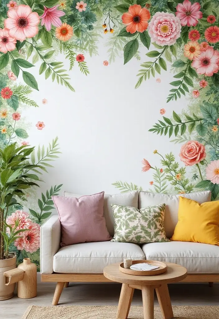 25 Stunning Floral Wallpaper Ideas That'll Transform Your Space into a Garden Paradise! - 7. Fresh Garden Vibes