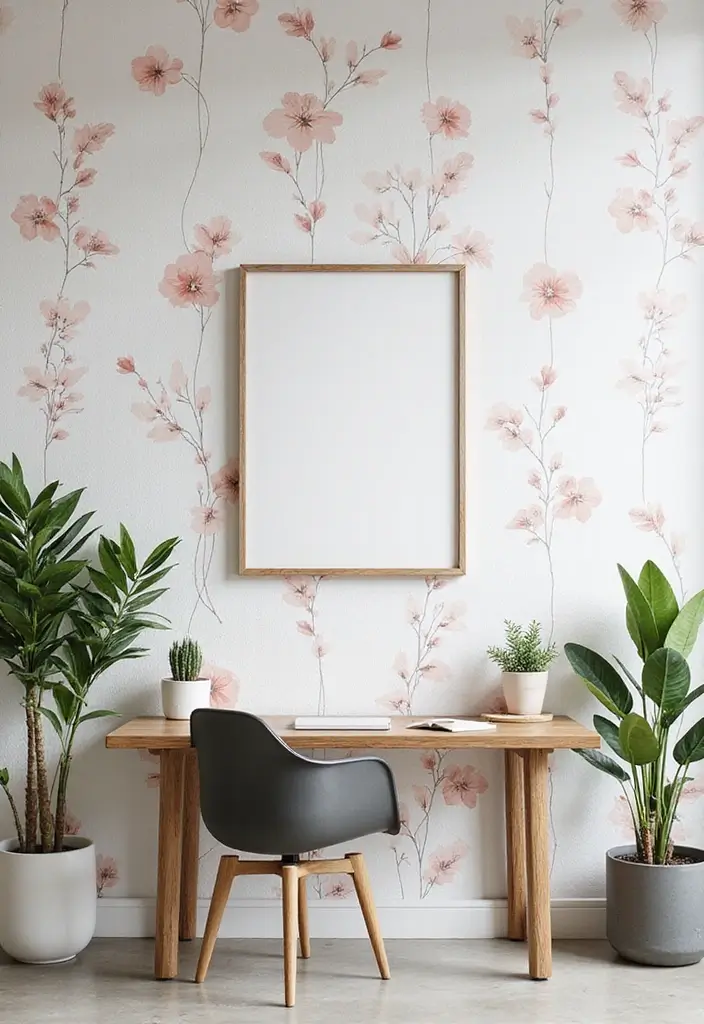 25 Stunning Floral Wallpaper Ideas That'll Transform Your Space into a Garden Paradise! - 8. Minimalist Floral Lines