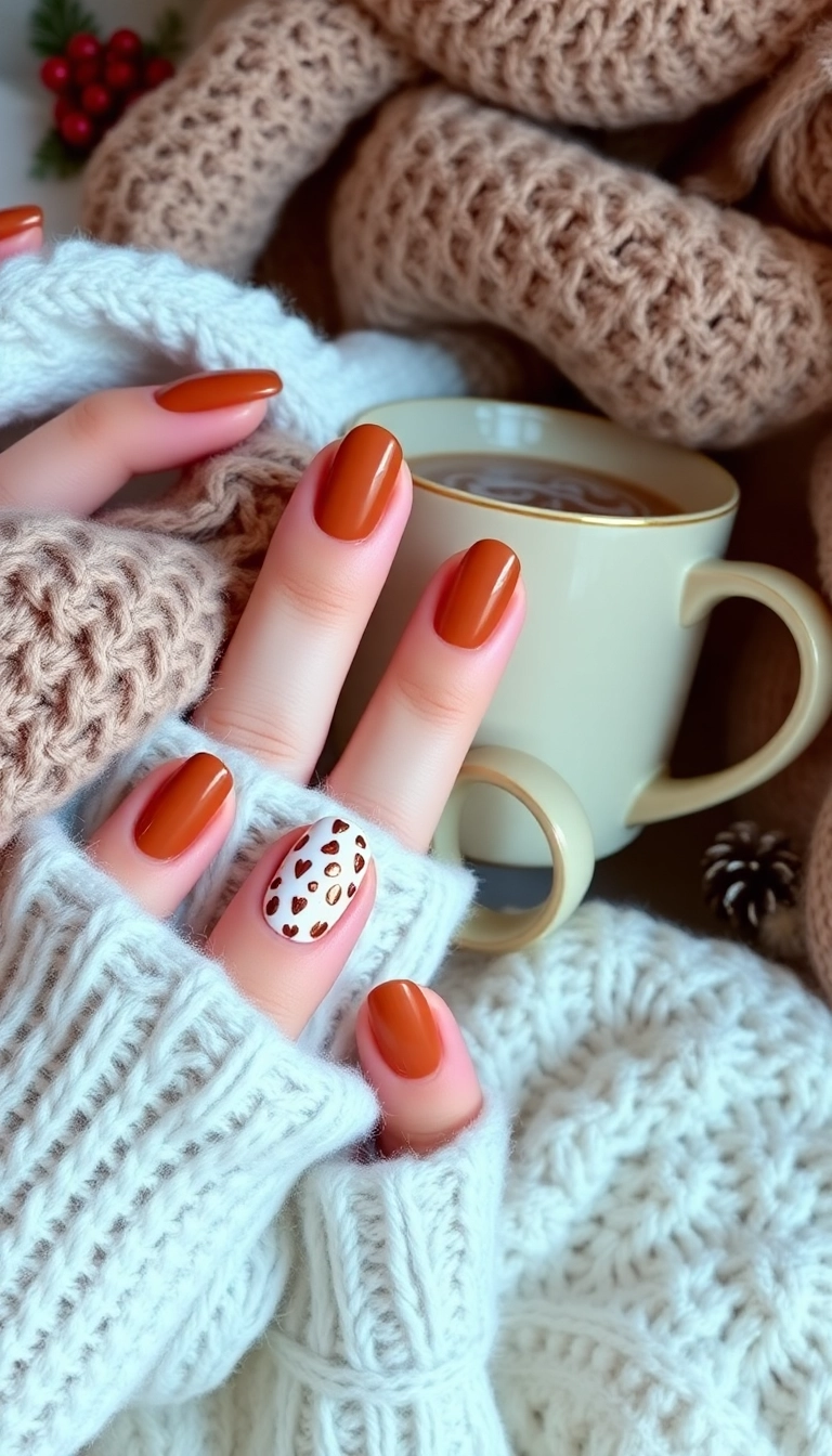 10 Trendy Christmas Nail Colors You Can't Miss This Holiday Season! - 10. Cozy Cocoa Brown