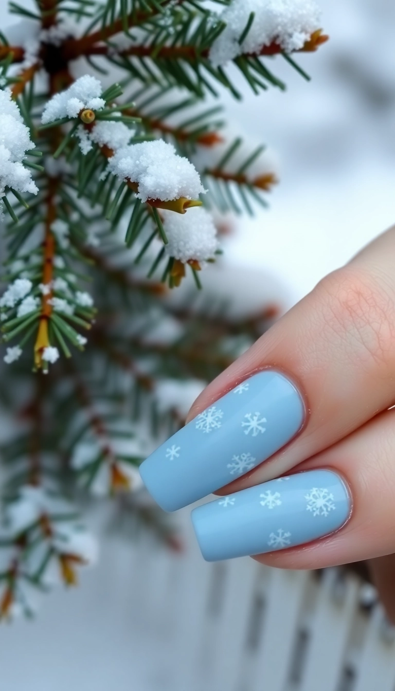 10 Trendy Christmas Nail Colors You Can't Miss This Holiday Season! - 3. Icy Blue Serenity