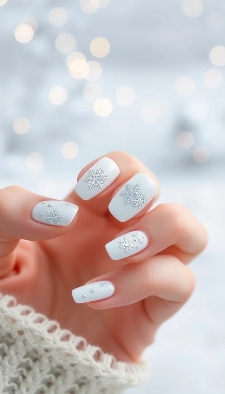 10 Trendy Christmas Nail Colors You Can't Miss This Holiday Season! - 5. Frosty White Wonderland