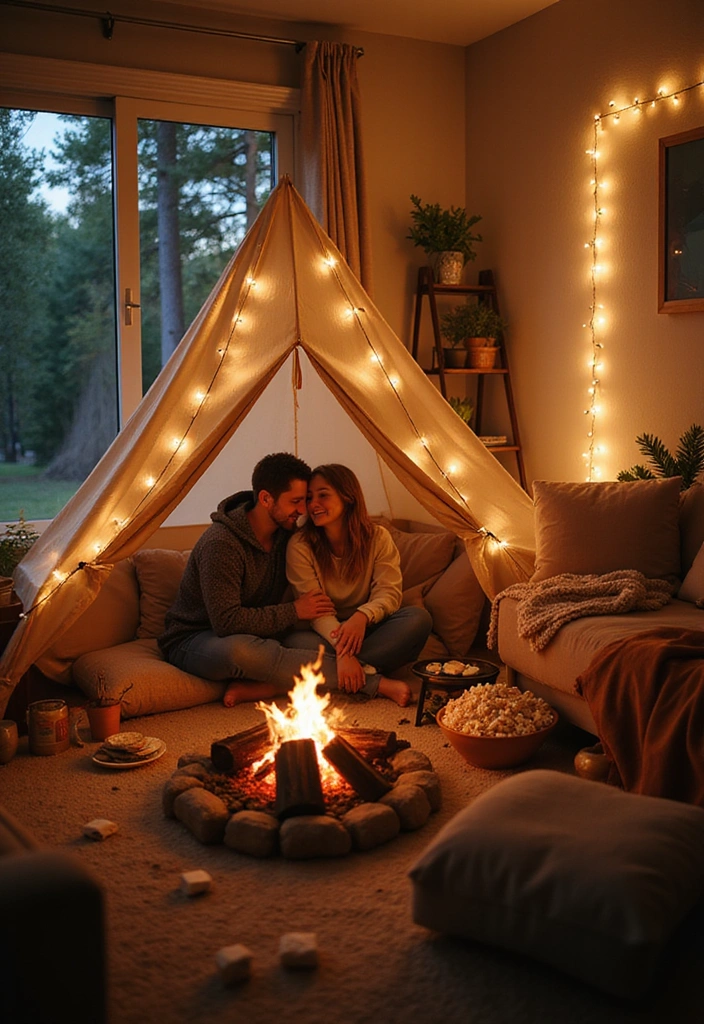 12 Sinfully Romantic Date Ideas That'll Ignite Your Passion (You Won't Believe #7!) - 3. Indoor Camping Adventure