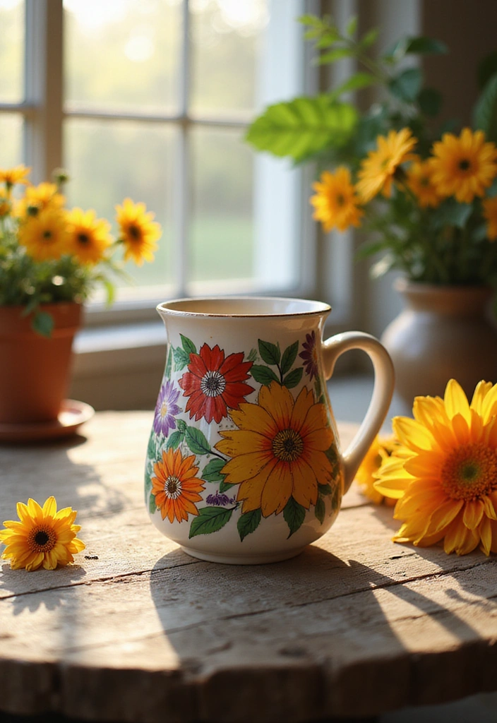 12 Unique DIY Ceramic Mugs That Make Perfect Gifts (Wait Until You See #5!) - 2. Hand-Painted Floral Delight