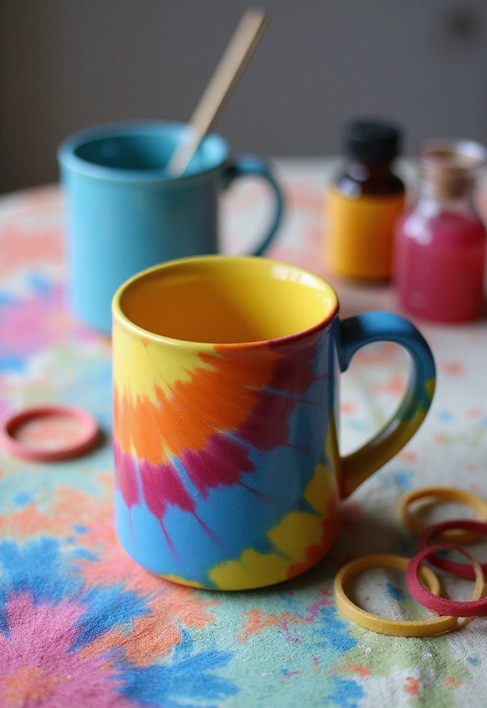 12 Unique DIY Ceramic Mugs That Make Perfect Gifts (Wait Until You See #5!) - 5. DIY Tie-Dye Mugs (You’ll Love This One!)
