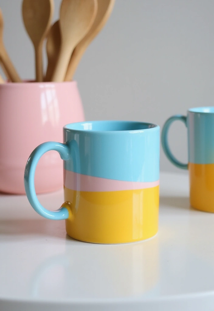 12 Unique DIY Ceramic Mugs That Make Perfect Gifts (Wait Until You See #5!) - 7. Color-Blocked Beauty