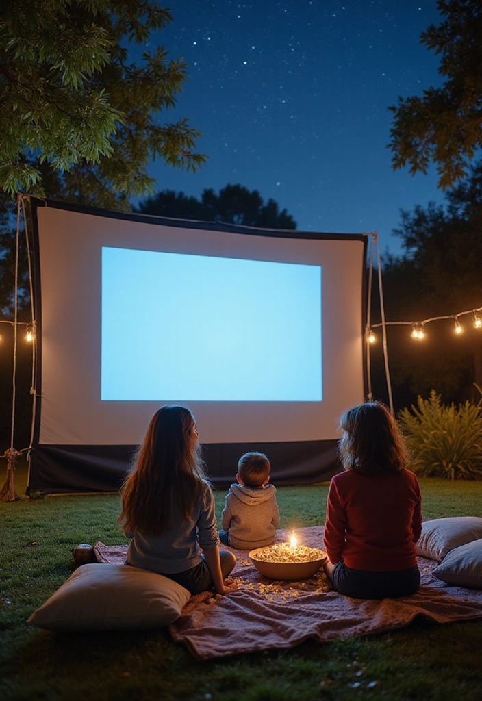 14 Family-Friendly Cabin Weekend Ideas That'll Bring Everyone Together (Don't Miss #5!) - 2. Family Movie Night Under the Stars