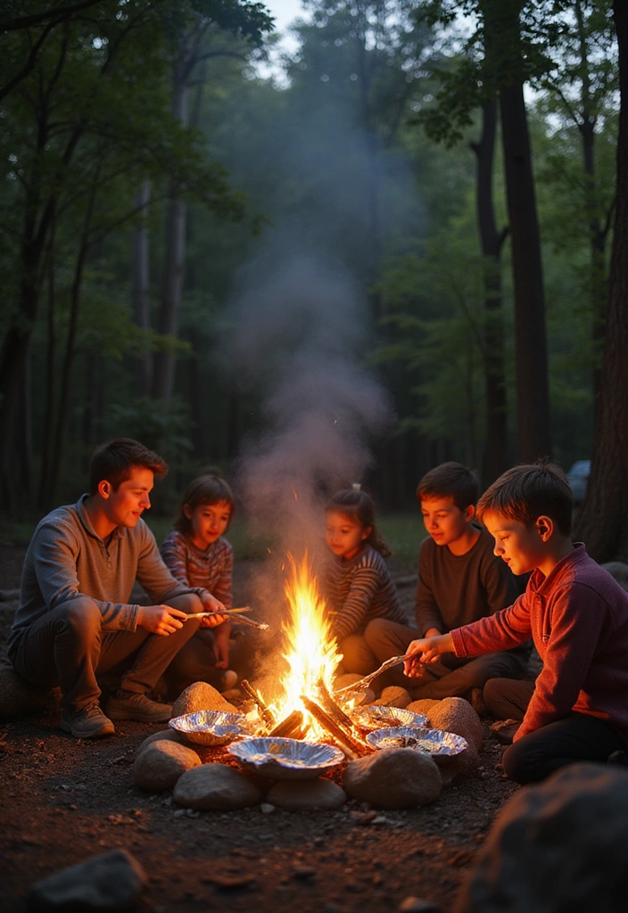 14 Family-Friendly Cabin Weekend Ideas That'll Bring Everyone Together (Don't Miss #5!) - 3. DIY Campfire Cooking