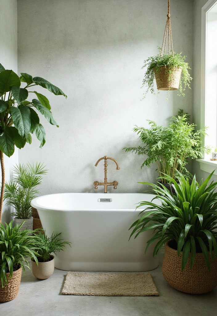 14 Luxury Bathroom Decor Ideas Under $500 (You'll Want #7!) - 9. Lush Greenery