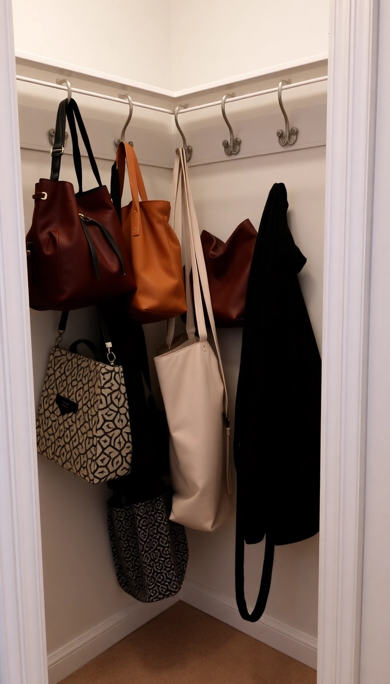 15 Closet Organization Tricks That'll Maximize Your Storage Space (You Won't Believe #7!) - 8. Hang Your Bags
