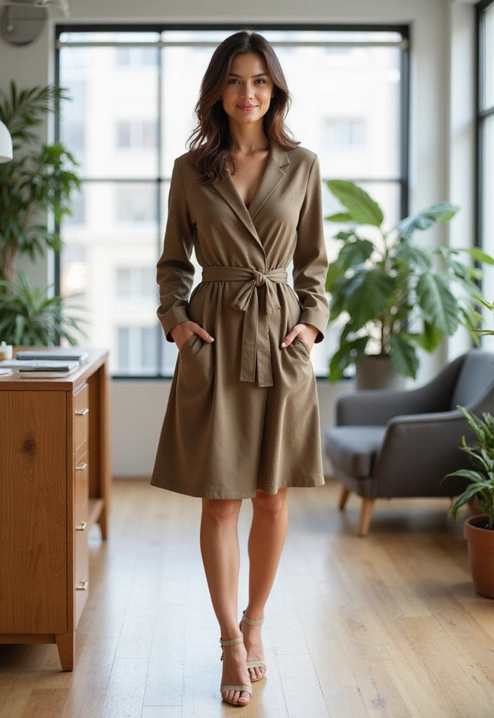 15 Work Outfits That'll Make You the Best-Dressed in the Office (Tip #8 Is a Game Changer!) - 13. Cozy Wrap Dress