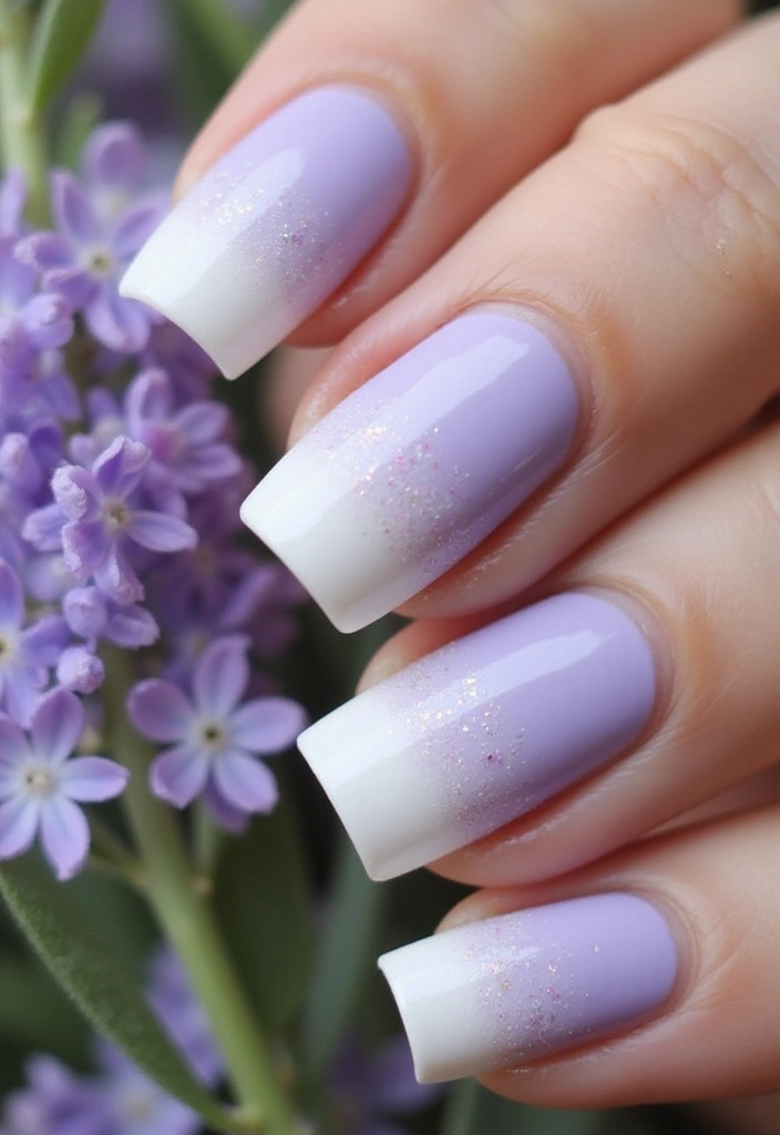 16 Gorgeous Ombre Spring Nail Ideas You Can’t Miss! - 1. Soft Lavender to White Ombre