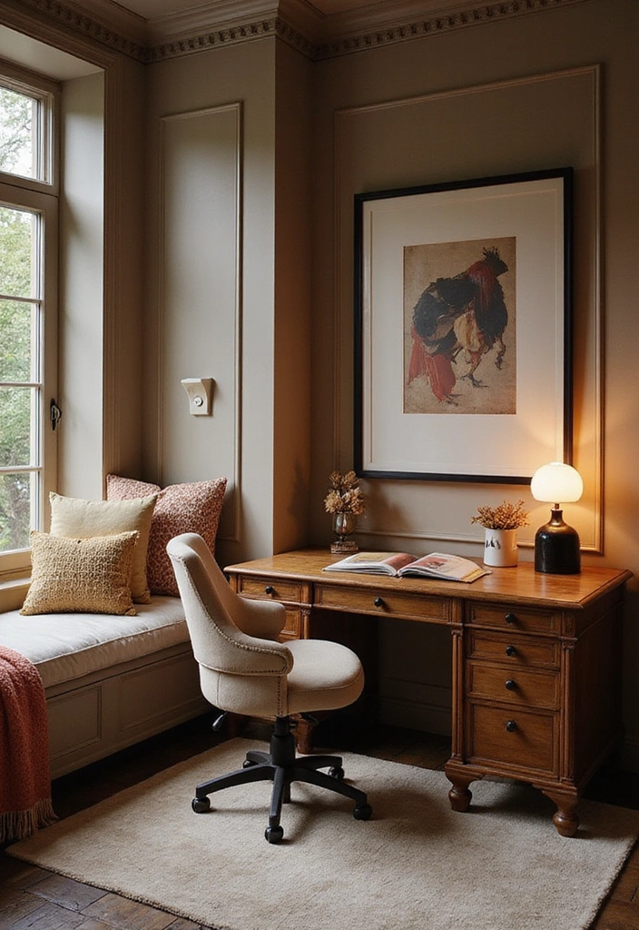 18 Stylish Home Office Setups That'll Skyrocket Your Productivity and Style! - 15. Luxurious Comfort