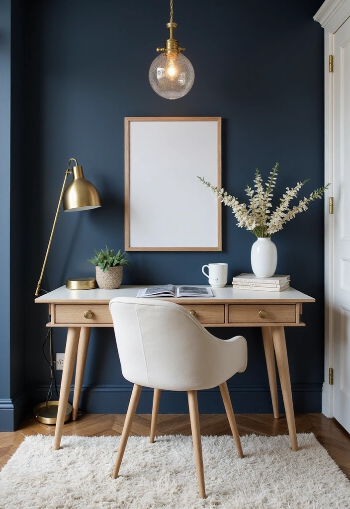 18 Stylish Home Office Setups That'll Skyrocket Your Productivity and Style! - 9. Elegant and Chic