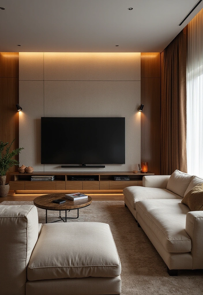 19 Cozy Living Room Transformations That Will Make You Want to Redecorate Immediately! - 13. Tech-Savvy Comfort