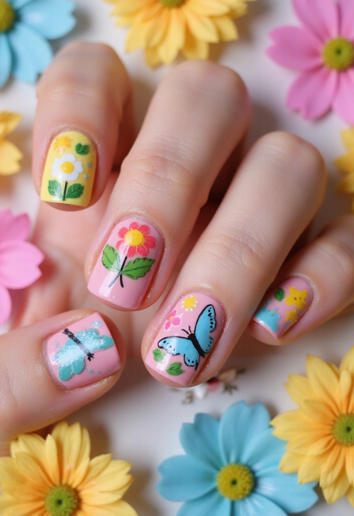 20 Vibrant Spring Nail Ideas That’ll Make You Smile All Season Long! - 16. Seasonal Symbols