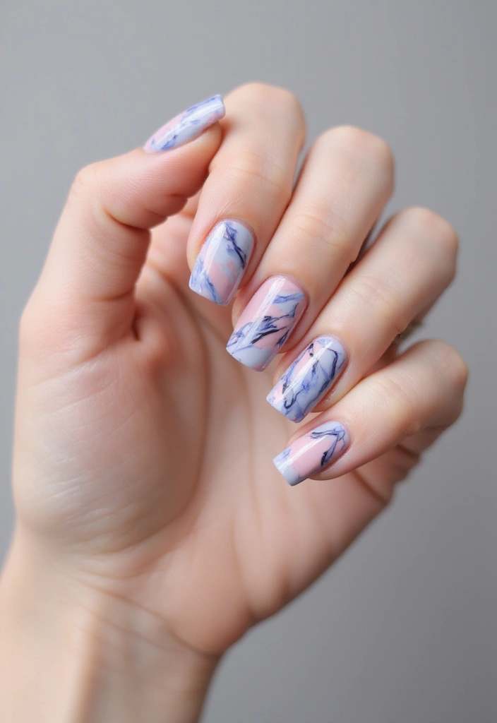 20 Vibrant Spring Nail Ideas That’ll Make You Smile All Season Long! - 17. Marbled Nails