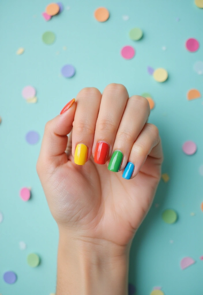 20 Vibrant Spring Nail Ideas That’ll Make You Smile All Season Long! - 2. Rainbow Brights