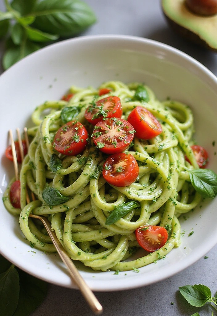 21 Healthy Dinner Recipes That Taste Indulgent (But Are Guilt-Free! #5 Will Surprise You!) - 1. Creamy Avocado Pasta