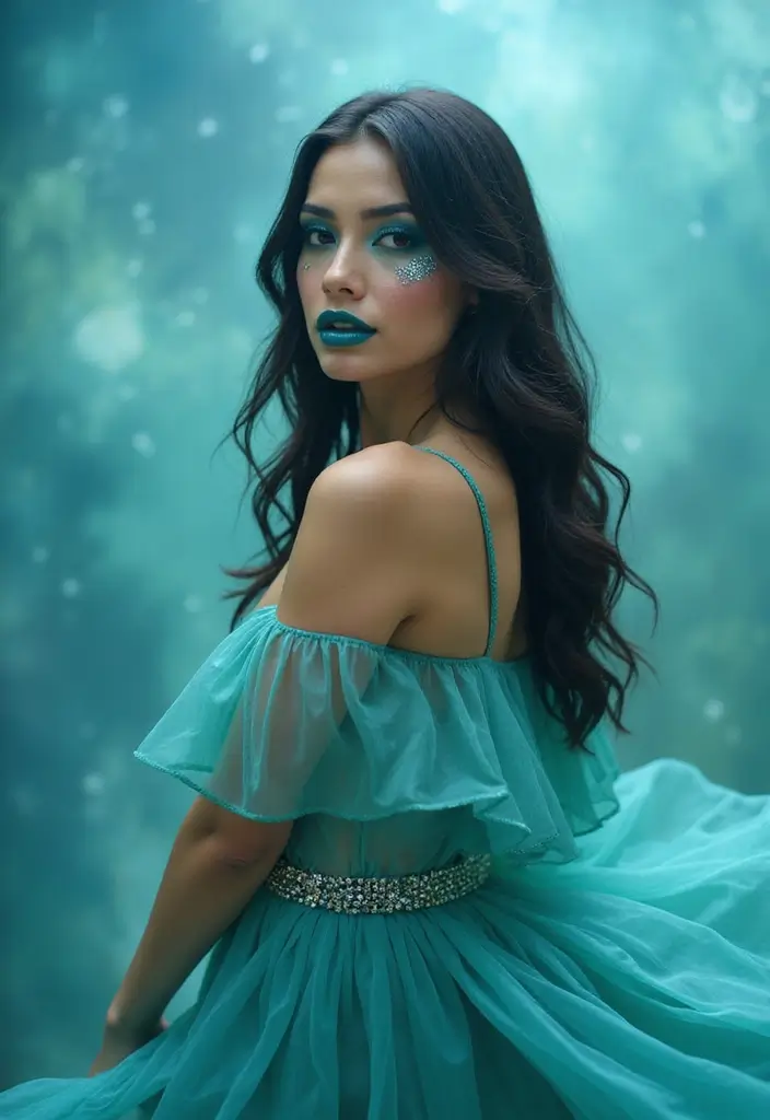 11 Jaw-Dropping Dark Siren Makeup Looks That Will Haunt Your Feed (No Mermaid Tail Needed!) - 2. Oceanic Goddess: Teal and Black Fusion
