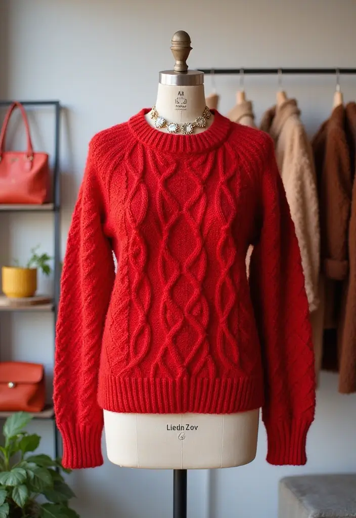 9 Comfortable Yet Chic Cable Knit Sweaters Every Mom Needs (Trust Us, #2 Is a Game-Changer!) - 4. The Color Pop