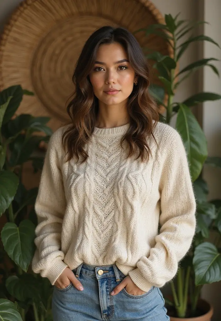 9 Comfortable Yet Chic Cable Knit Sweaters Every Mom Needs (Trust Us, #2 Is a Game-Changer!) - 8. The Eco-Friendly Choice